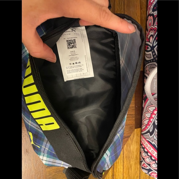 NWT PUMA FANNY PACK RHYTHM HIP SACK BLUE AND GREEN PLAID. - Picture 6 of 14